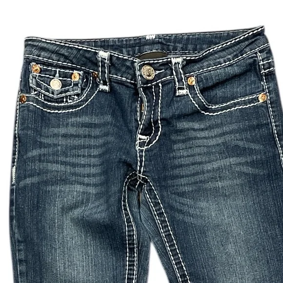 True Religion Joey Twist Super T Low Rise Bootcut Jeans Size 27 Y2K - Picture 6 of 10
